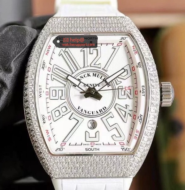 Franck Muller Vanguard V45 SC DT Full Diamond White Dial
