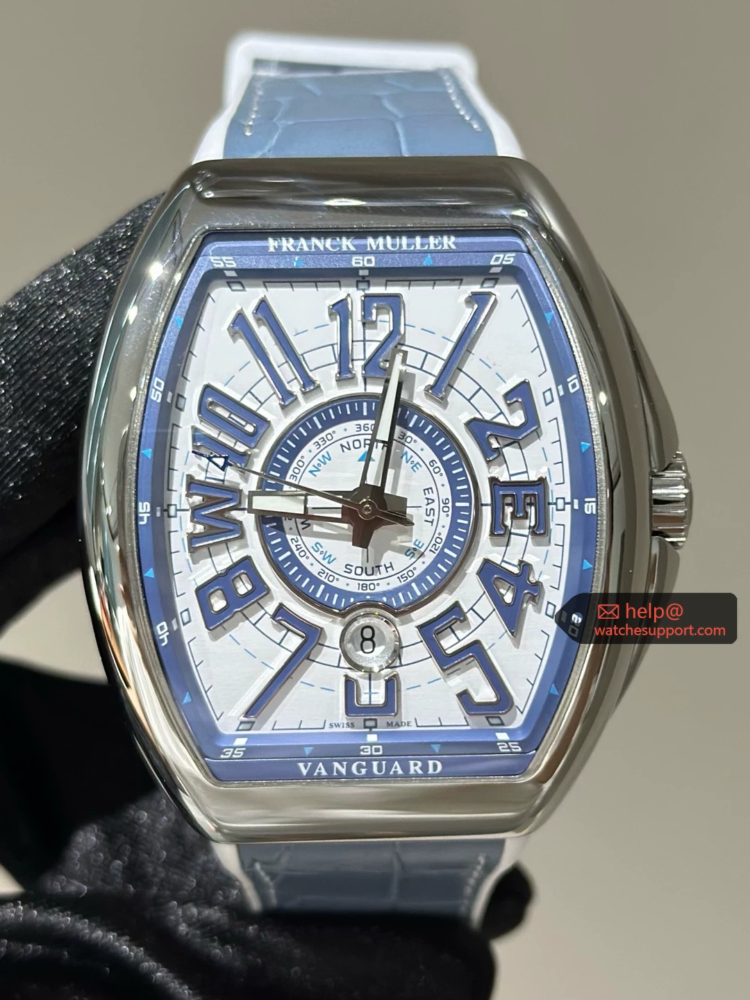 Franck Muller Vanguard V45 Yachting Blue-White Dial