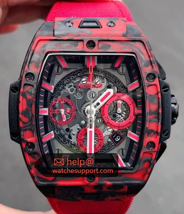 Hublot Spirit of Big Bang Red Carbon Fiber Skeleton Chronograph 42mm