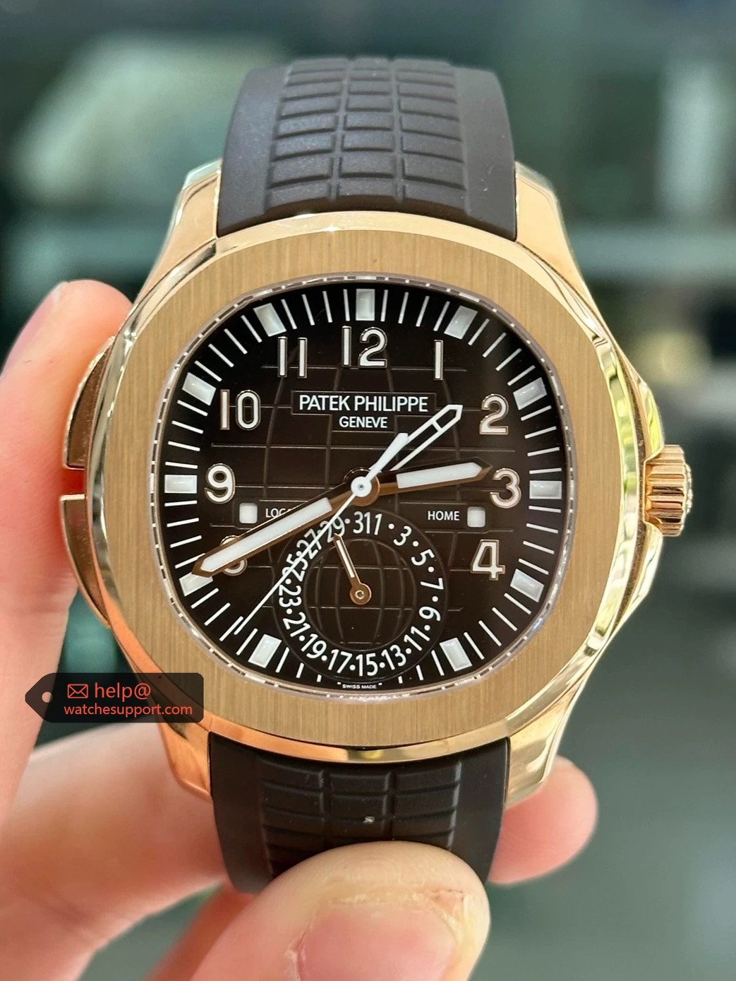 Patek Philippe Aquanaut 5164R Rose Gold Brown Dial Travel Time