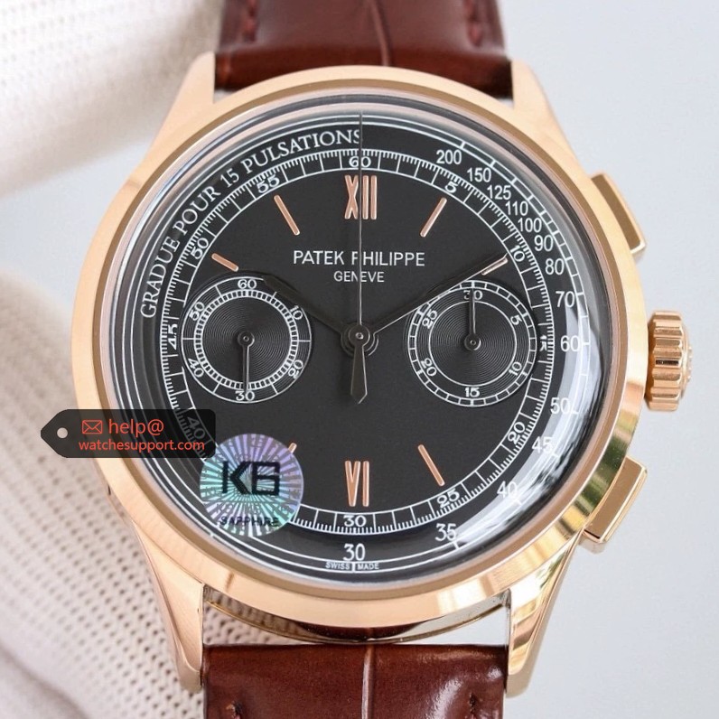 Patek Philippe 5170G-001 Pulsometer Chronograph Black Dial Rose Gold Case