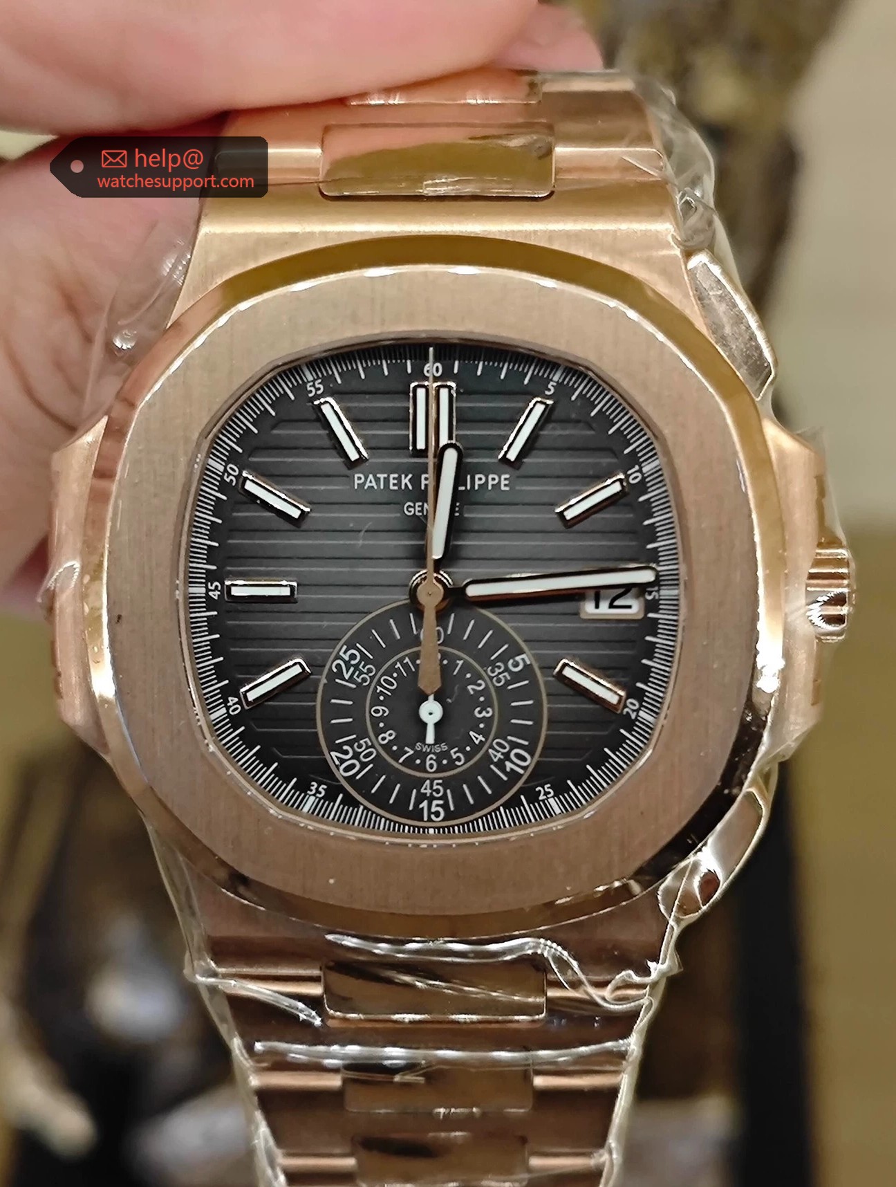 Patek Philippe Nautilus 5980R Rose Gold Black Dial Chronograph