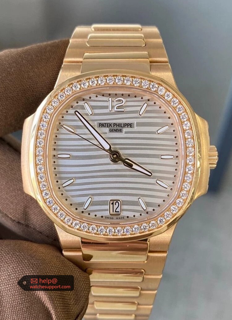 Patek Philippe 7118 Nautilus Diamond Bezel White Dial Rose Gold