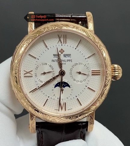 Patek Philippe Grand Complications Engraved Officer’s Caseback Rose Gold Dial