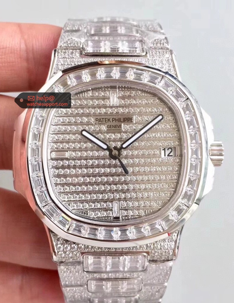 Patek Philippe Nautilus 5719 Full Diamond 18K White Gold