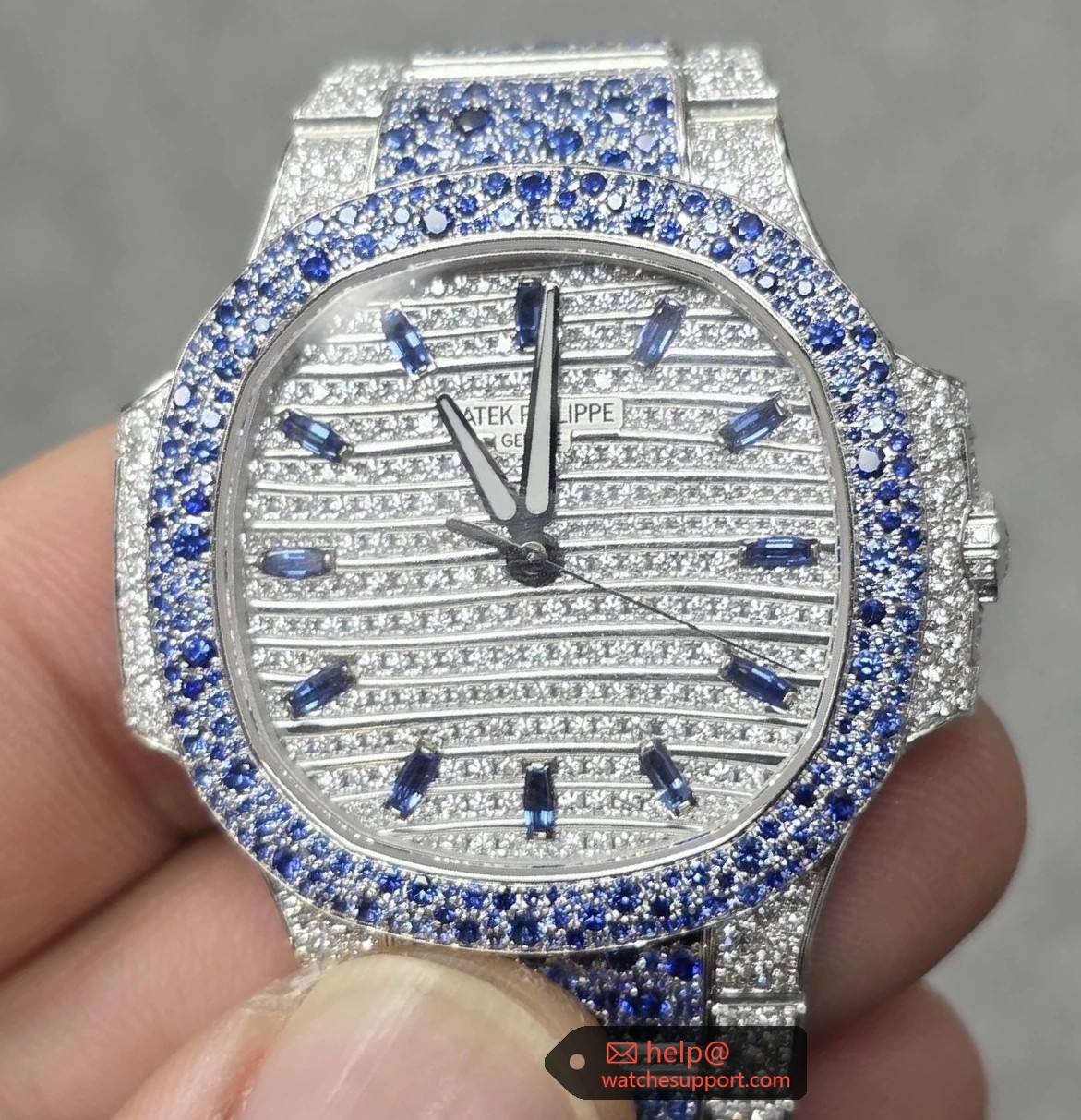 Patek Philippe Nautilus 7118/1451G Full Diamond Blue Sapphire