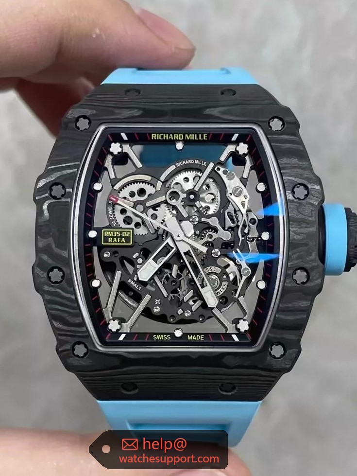 Richard Mille RM 35-02 Rafael Nadal Blue Rubber Bracelet Carbon