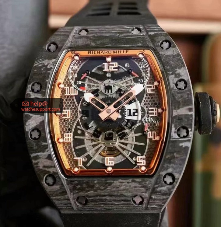 Richard Mille RM 022 Carbon TPT Skeleton Dual Time Rose Gold Inner Bezel