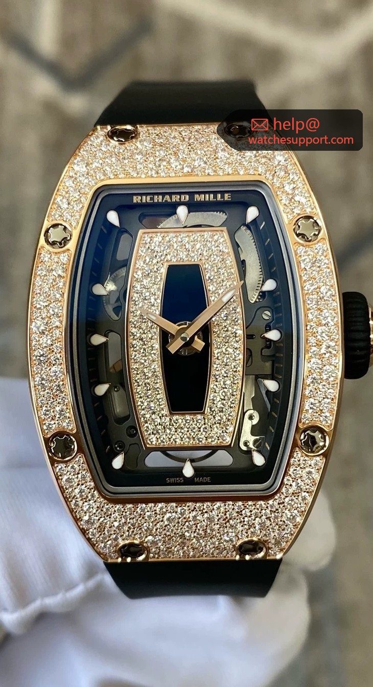 Richard Mille RM 07‑01 Black Onyx Snow‑Set Rose Gold Richard Mille RM 07‑01 Black Onyx Snow‑Set Rose Gold