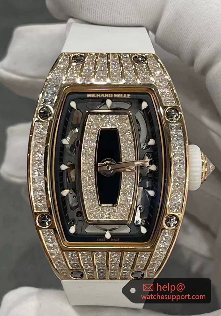 Richard Mille RM 07-01 Rose Gold Full Diamond Black Lips T Richard Mille RM 07-01 Rose Gold Full Diamond Black Lips T