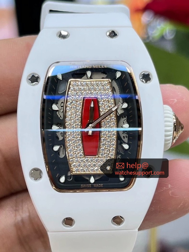 Richard Mille RM 07 White Ceramic with Rose Gold Diamond Dial