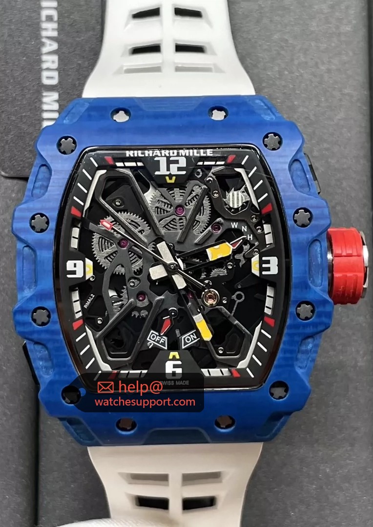Richard Mille RM 35-03 Blue Carbon White Shark Fin Strap