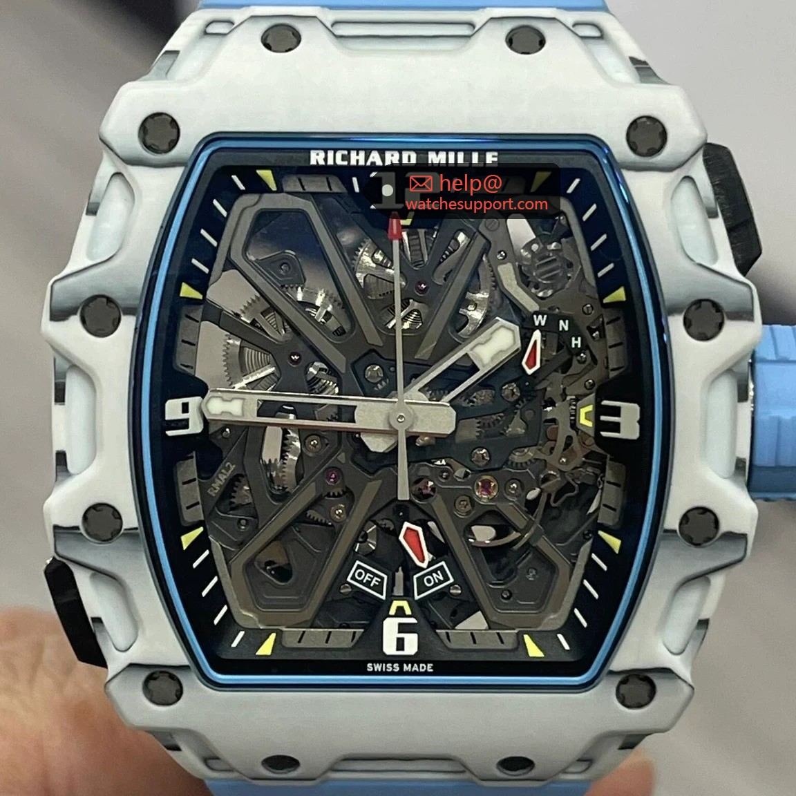 Richard Mille RM 35-03 Nadal Blue White Skeleton Clutch Rotor Richard Mille RM 35-03 Nadal Blue White Skeleton Clutch Rotor