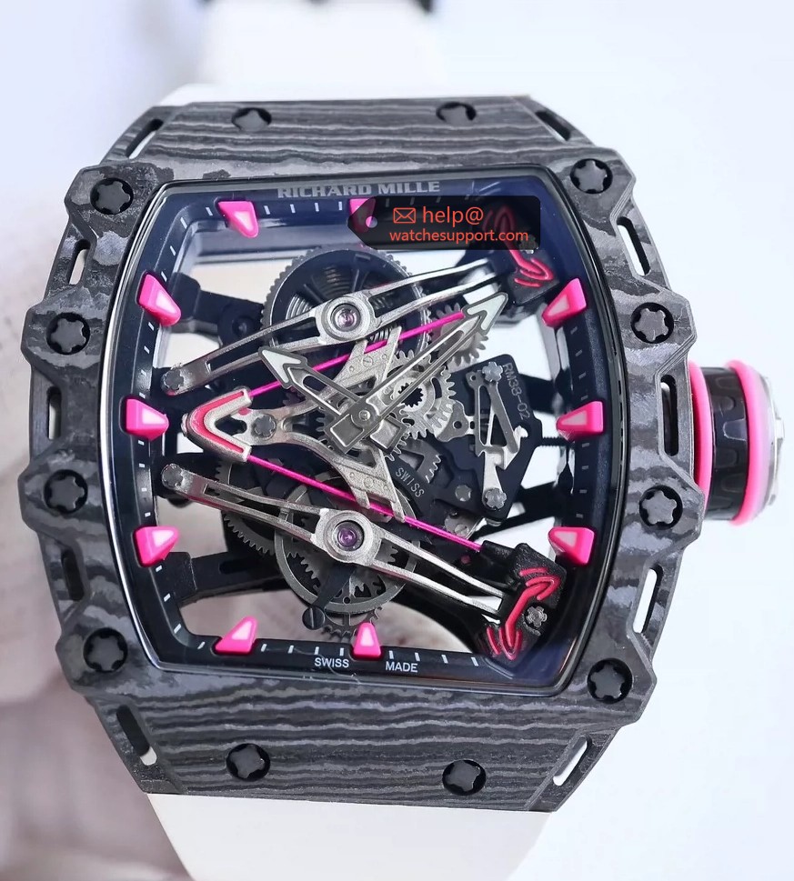 Richard Mille RM 38-02 Black Tourbillon Pink Theme Skeleton Tourbillon