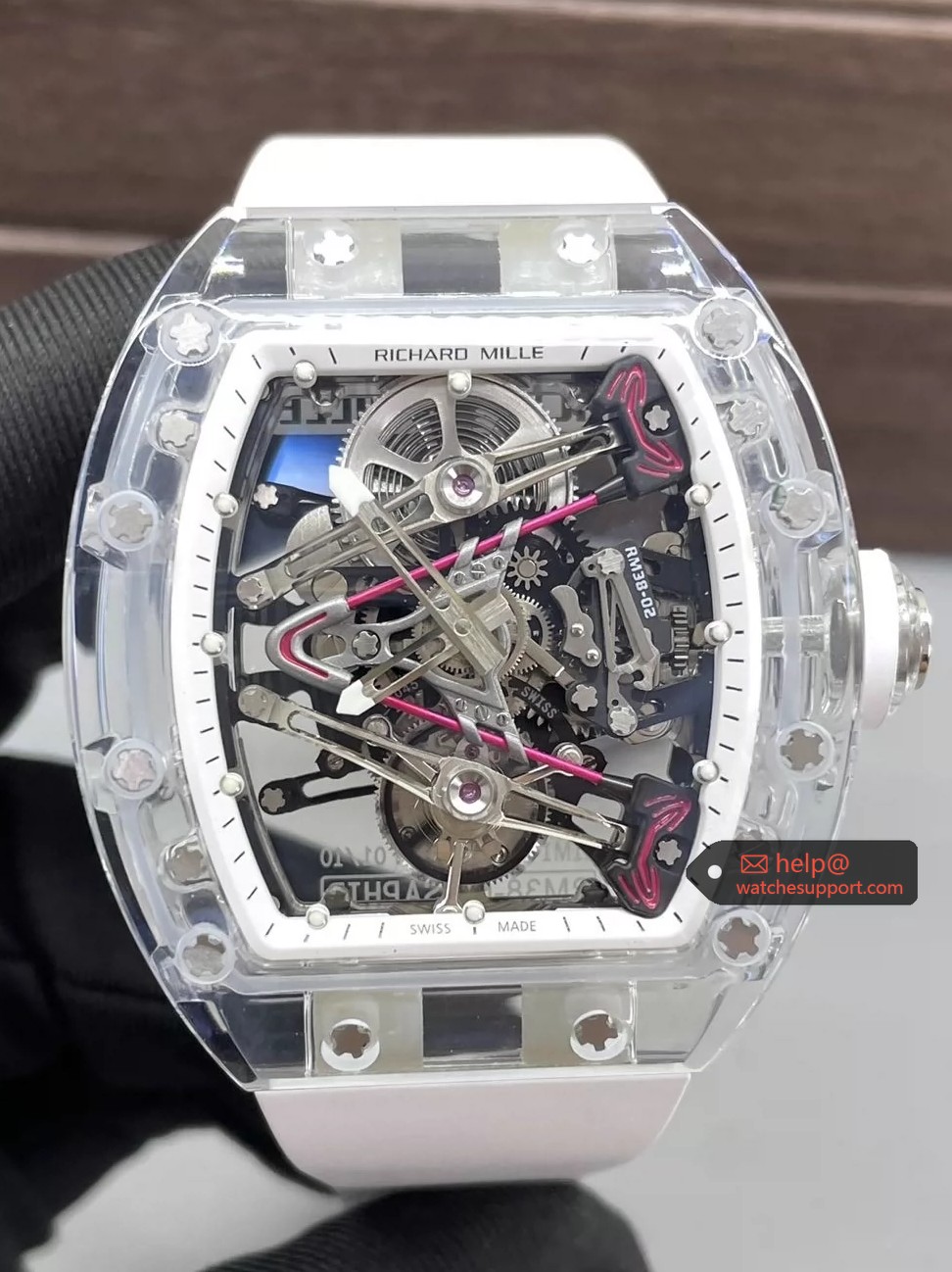 Richard Mille RM 38-02 Tourbillon Full Sapphire Case Transparent Skeleton Dial