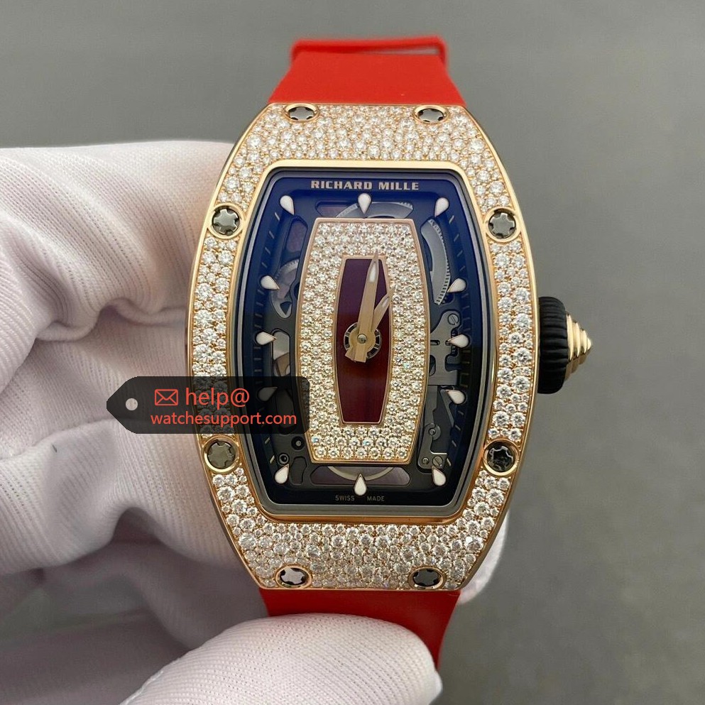 Richard Mille RM 07-01 Red Lips Rose Gold Snowflake Diamond