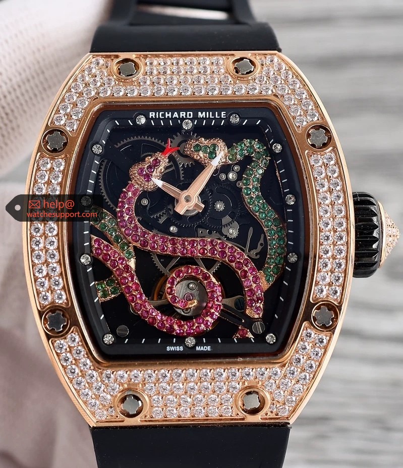 Richard Mille RM 57-03 Double Snake Rose Gold Skeleton Diamond