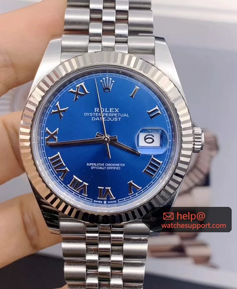 Rolex Datejust 126334 Blue Roman 41mm Jubilee Fluted Bezel