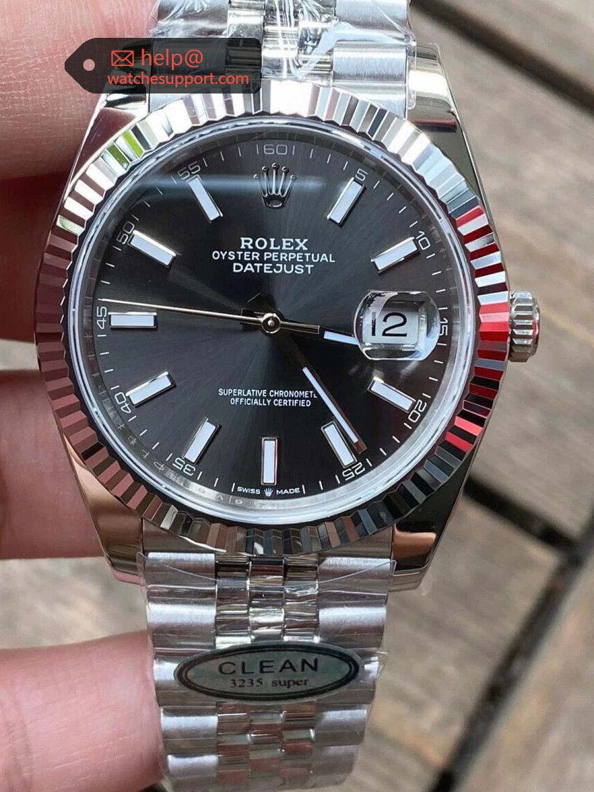 Rolex Datejust 126334 Grey 41mm Fluted Bezel Jubilee Bracelet
