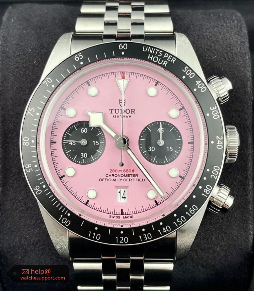 TUDOR Black Bay Chrono 79360N Pink Dial Jubilee Bracelet